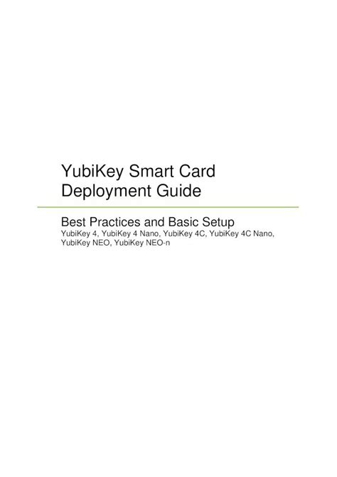 YubiKey Smart Card Deployment Guide 